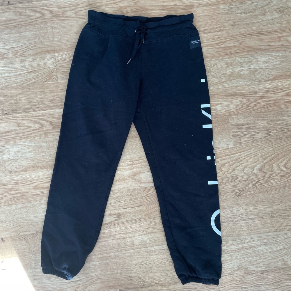 Calvin Klein Performance Black Logo Graphic Jogger Sweatpants Medium